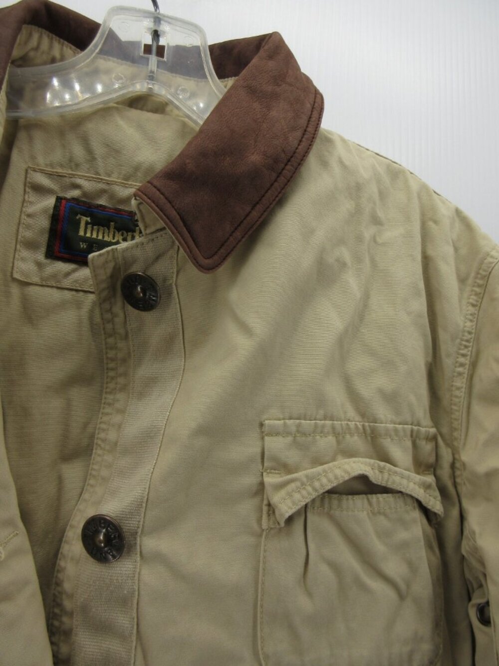 VTG Timberland Jacket Small Weathergear Barn Chore Leather Collar * - Picture 9 of 16